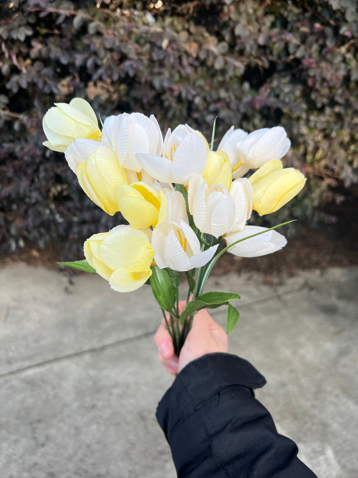 Tulip and Layered Ficus Wreath with Bow
