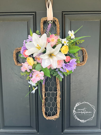 Grace in Bloom Cross- Spring Floral