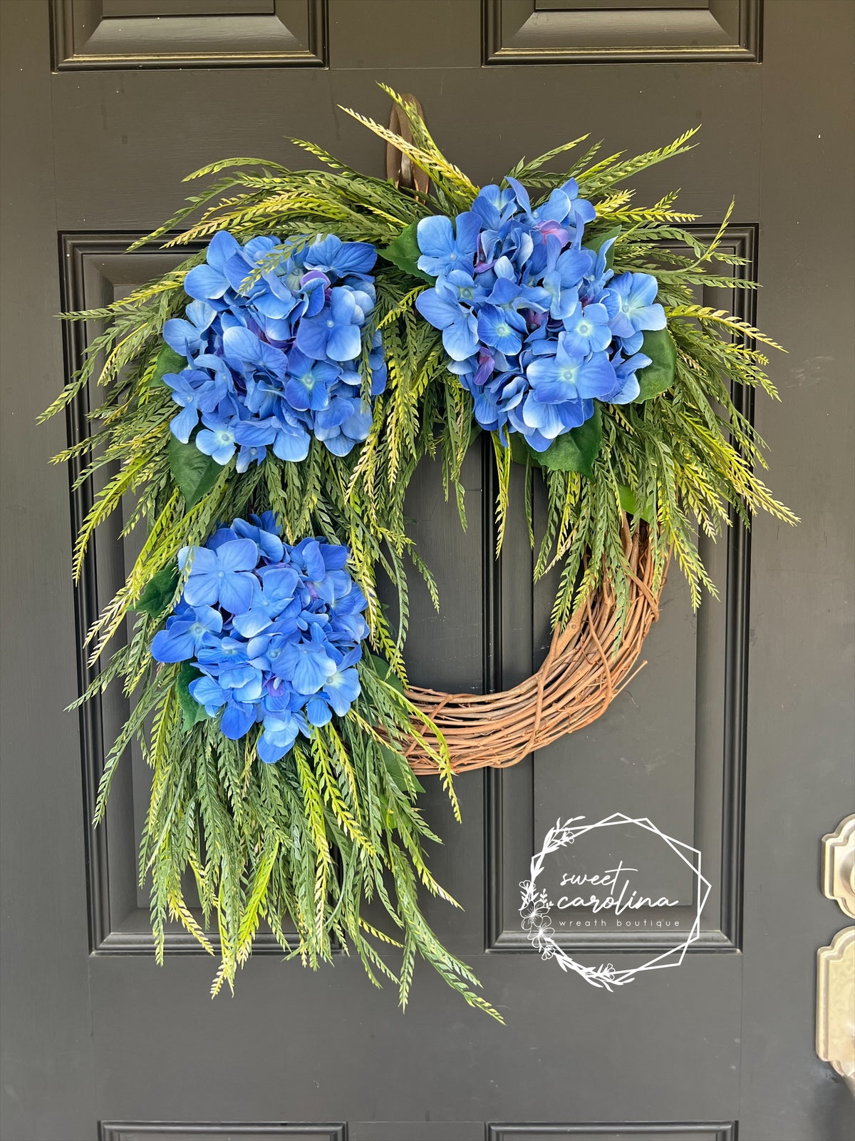 “Willow” Draped Greenery and White Hydrangeas