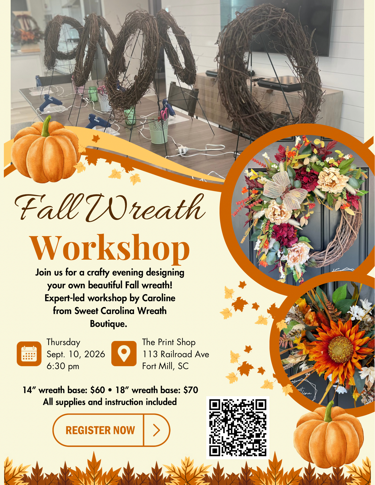 9/10/26• The Print Shop FM •Fall Workshop