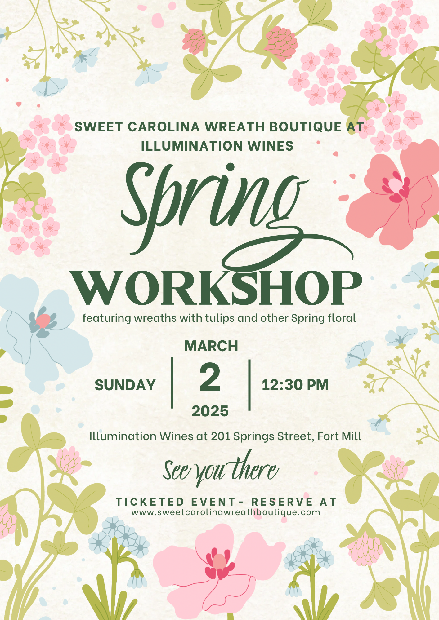 Illumination Wines Spring 2025 Wreath Workshop