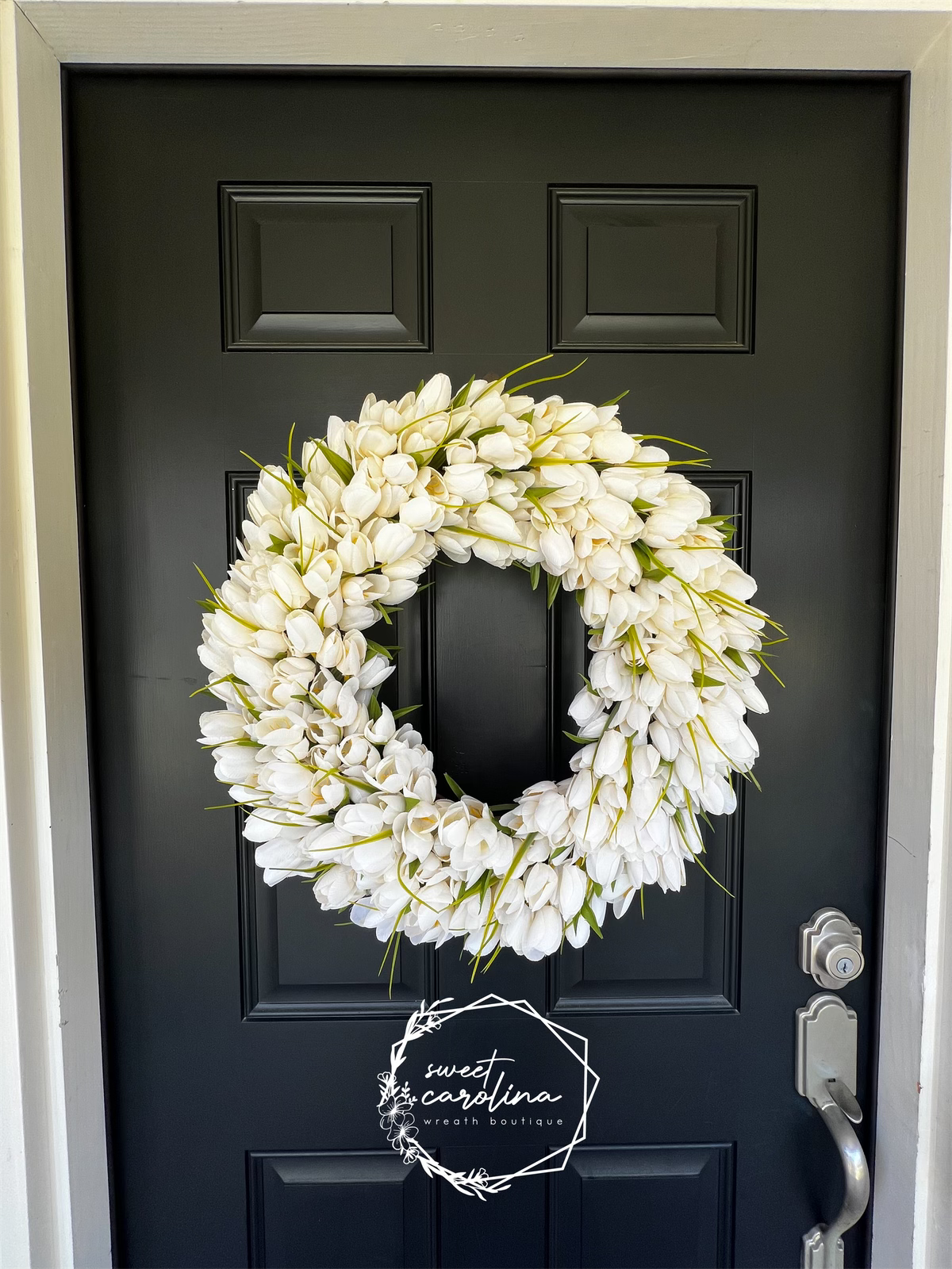 Cream Tulip Wreath Full Arrangement