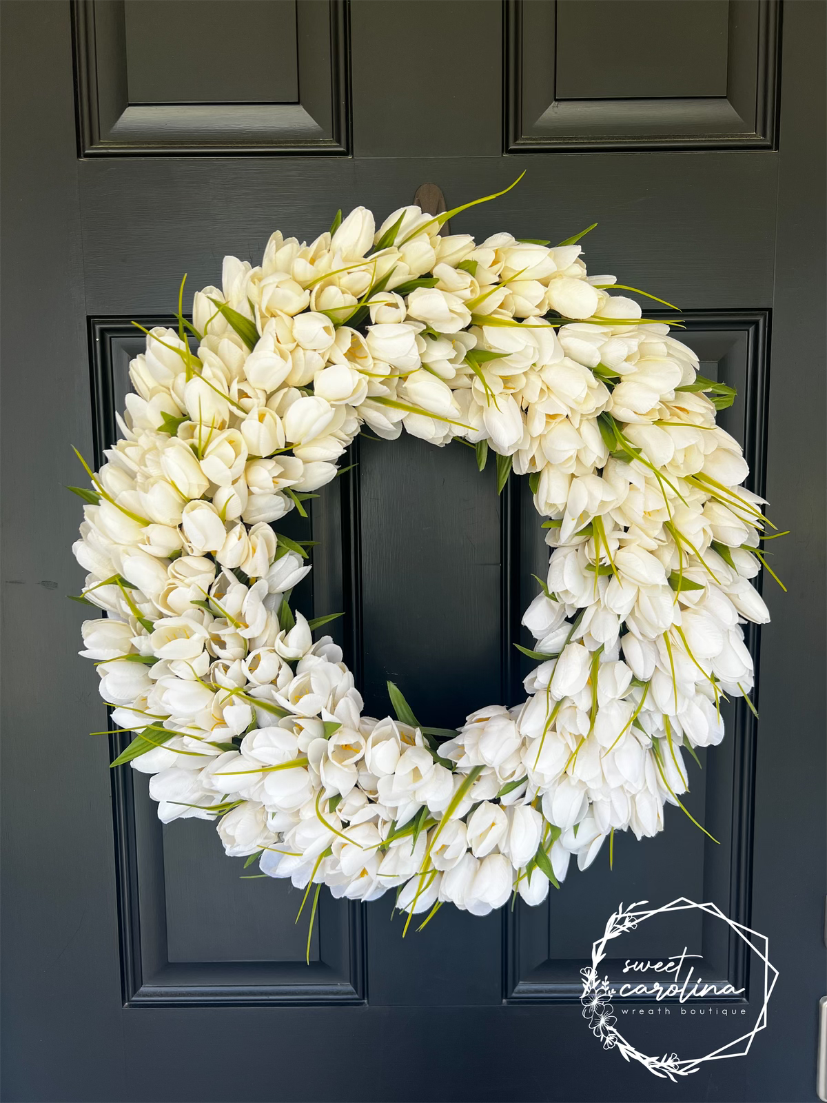 Cream Tulip Wreath Full Arrangement