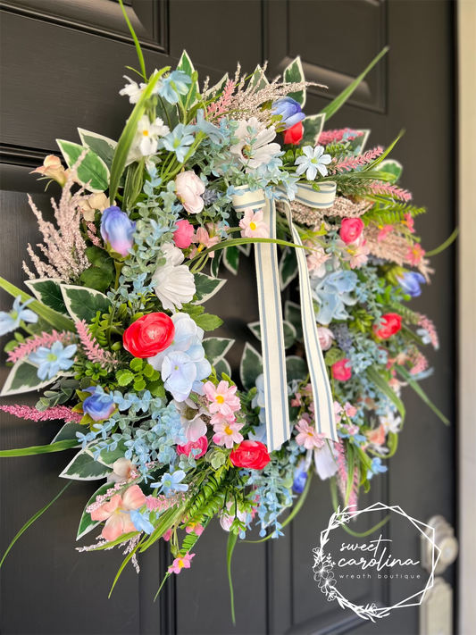 Wildflower Whimsical Spring Wreath