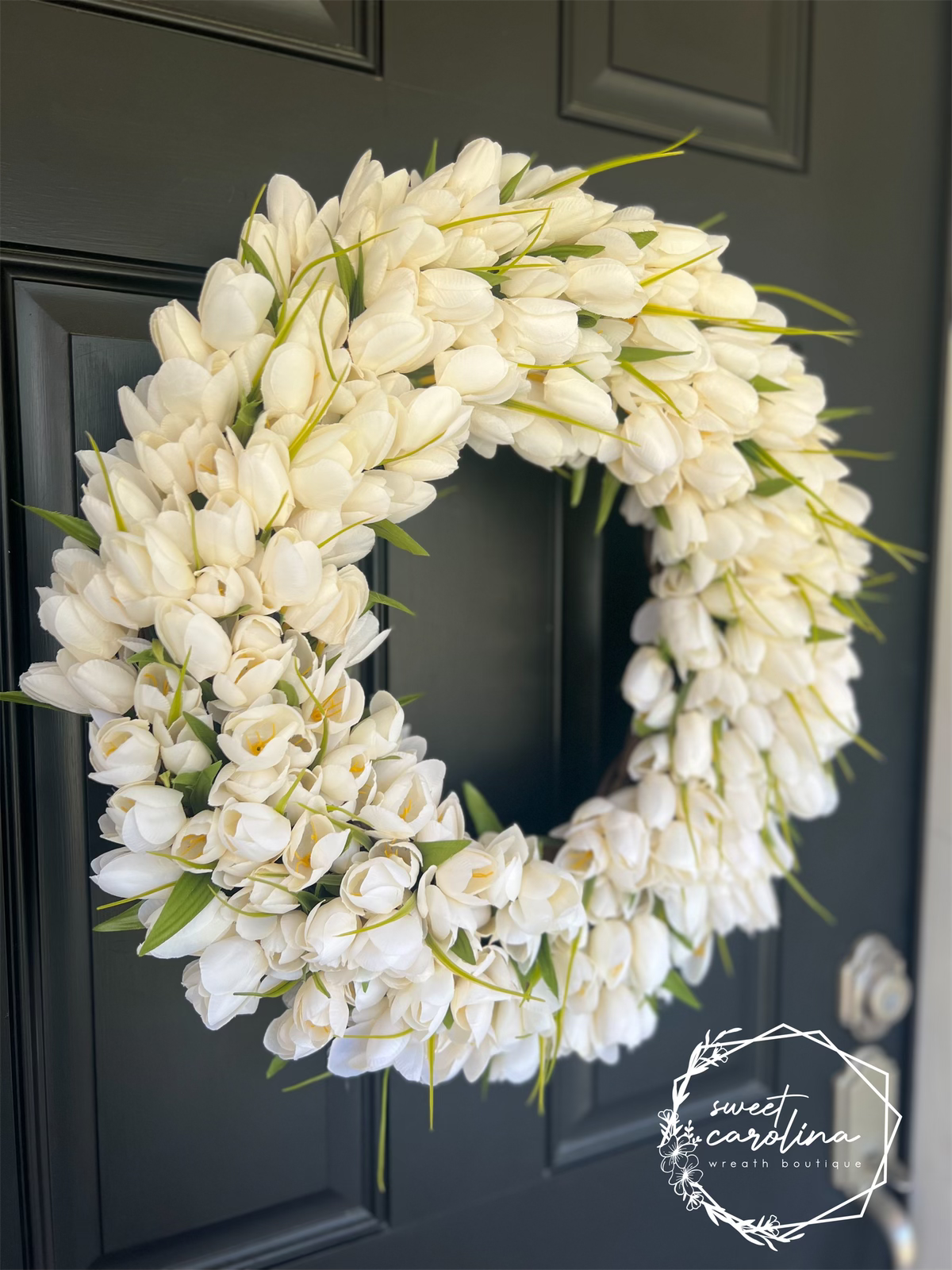 Cream Tulip Wreath Full Arrangement